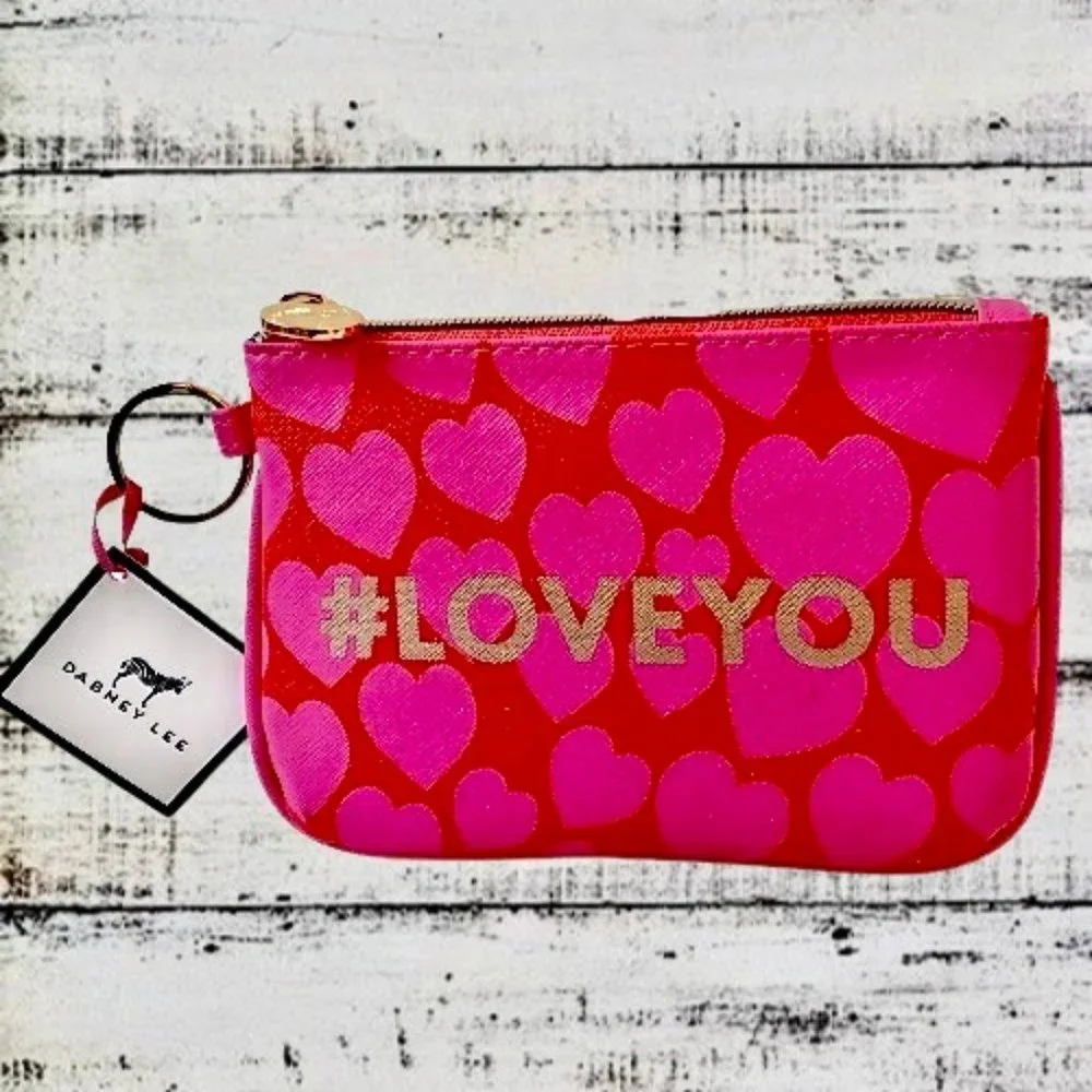 Dabney Lee Make-Up Coin Purse Bag Hash Tag # LOVE YOU